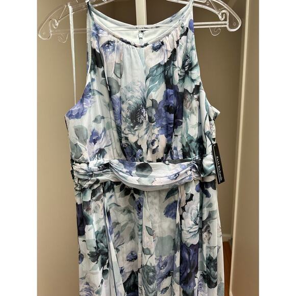 NEW NWT R & M Richards Floral Chiffon Gown Blue size 12 - Picture 7 of 9